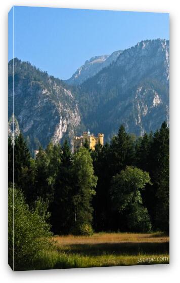 Hohenschwangau and Bavarian Alps Fine Art Canvas Print