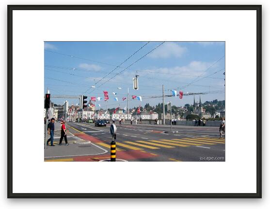 Busy street in Lucerne (Luzern) Framed Fine Art Print