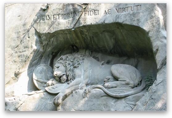 Dying Lion of Luzern Fine Art Metal Print