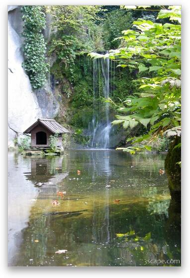 Waterfall near glacier garden Fine Art Metal Print