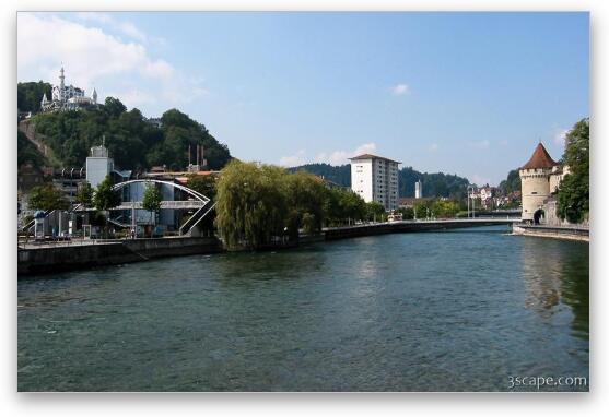 Luzern, Reuss River Fine Art Metal Print