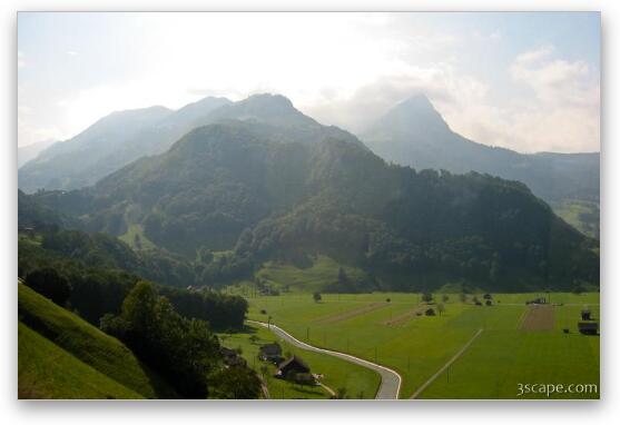 The Swiss Alps (train ride from Luzern to Interlaken) Fine Art Metal Print