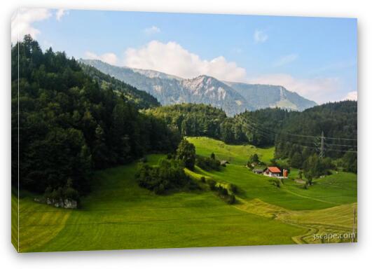 The Swiss Alps (train ride from Luzern to Interlaken) Fine Art Canvas Print