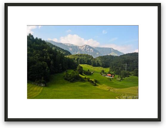 The Swiss Alps (train ride from Luzern to Interlaken) Framed Fine Art Print