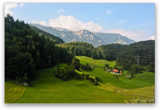 The Swiss Alps (train ride from Luzern to Interlaken) Fine Art Metal Print