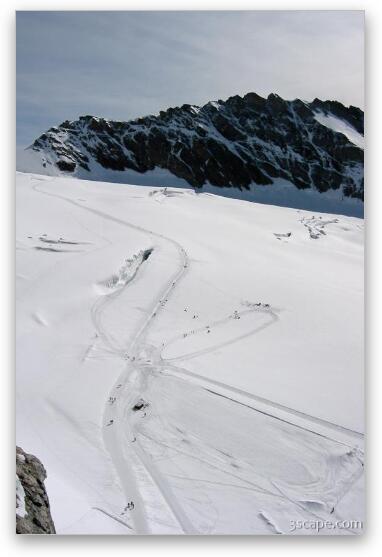 Glacier between Monch and Jungfrau Fine Art Metal Print