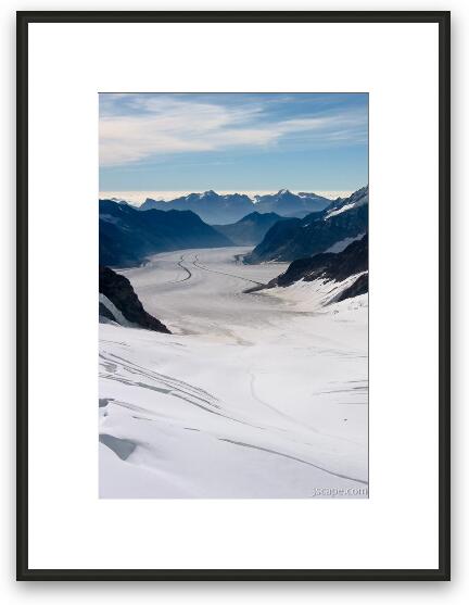 Glacier between Alps Framed Fine Art Print