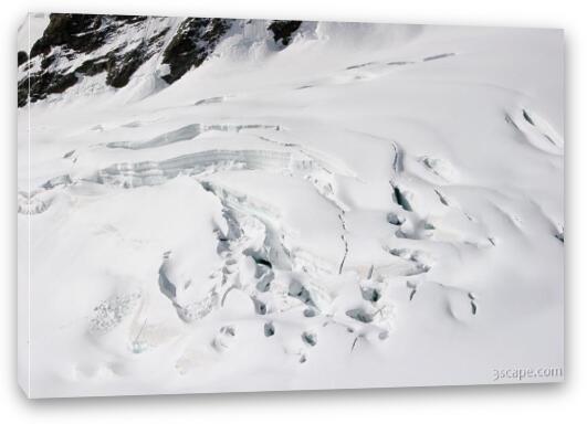 Crevasses in glacier Fine Art Canvas Print