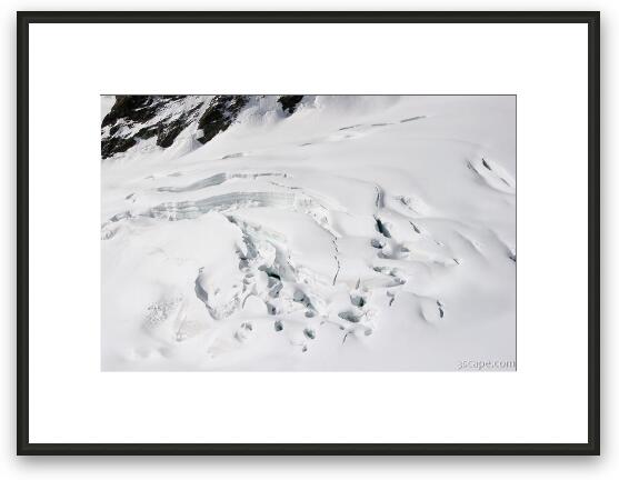 Crevasses in glacier Framed Fine Art Print