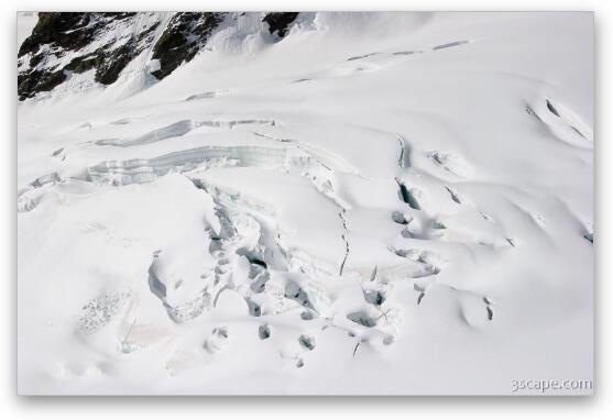 Crevasses in glacier Fine Art Metal Print