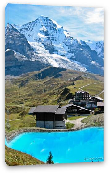 Cold lake in the Swiss Alps Fine Art Canvas Print