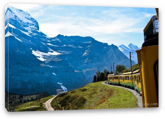 Swiss Alps by train (Jungfraubahnen) Fine Art Canvas Print