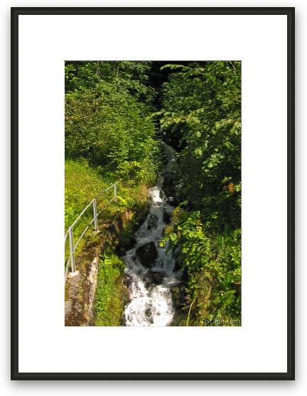 Waterfall shot from moving train Framed Fine Art Print