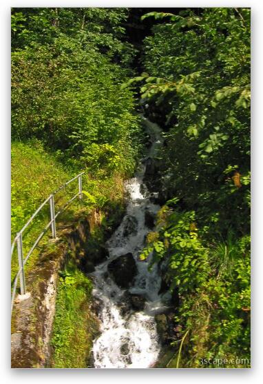 Waterfall shot from moving train Fine Art Metal Print