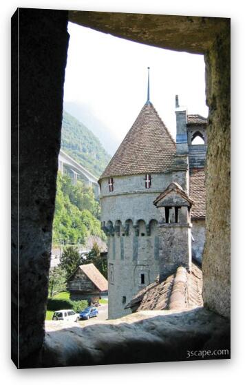 Looking out the window of Chateau de Chillon Fine Art Canvas Print