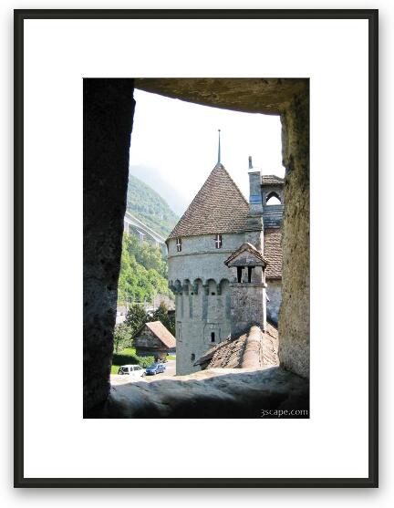 Looking out the window of Chateau de Chillon Framed Fine Art Print