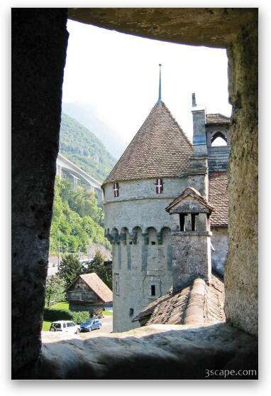 Looking out the window of Chateau de Chillon Fine Art Metal Print