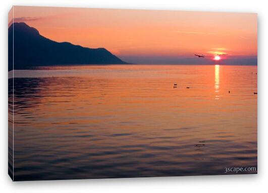 Sunset over Lake Geneva Fine Art Canvas Print