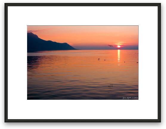 Sunset over Lake Geneva Framed Fine Art Print