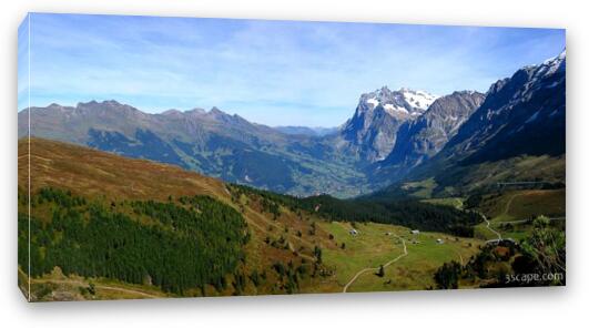 Swiss valley panoramic Fine Art Canvas Print