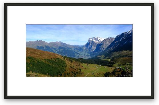 Swiss valley panoramic Framed Fine Art Print