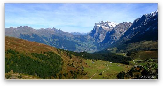 Swiss valley panoramic Fine Art Metal Print