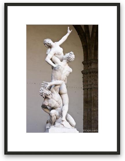 Abduction of Sabine Woman Statue Framed Fine Art Print
