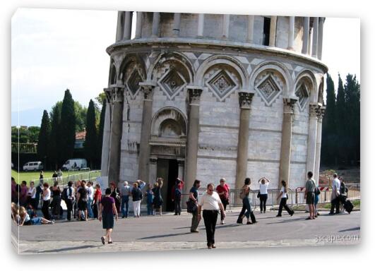 Base of the Leaning Tower of Pisa Fine Art Canvas Print