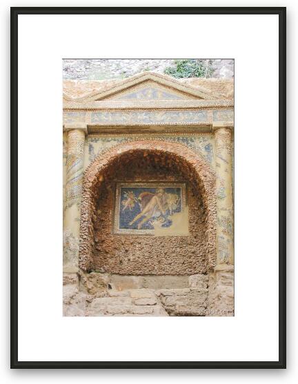One of many colorful mosaics in Pompeii Framed Fine Art Print