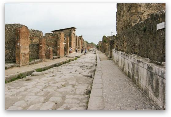 Pompeii street Fine Art Metal Print