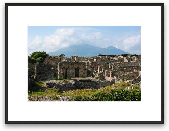Pompeii and Mount Vesuvius Framed Fine Art Print