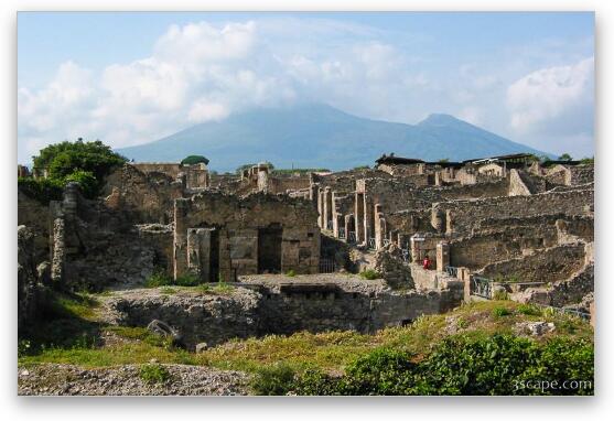 Pompeii and Mount Vesuvius Fine Art Metal Print