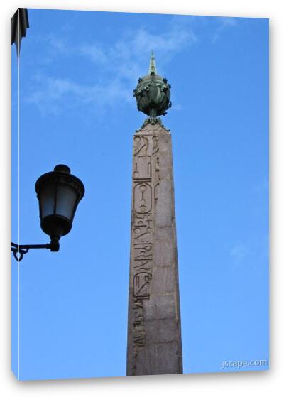 Obelisk in Piazza Di Montecitorio Fine Art Canvas Print