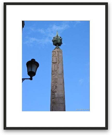 Obelisk in Piazza Di Montecitorio Framed Fine Art Print