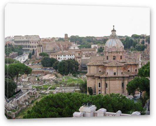 Old Rome with Colosseum Fine Art Canvas Print