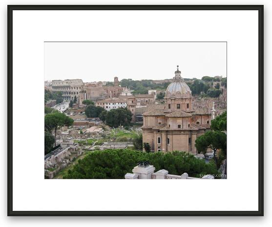 Old Rome with Colosseum Framed Fine Art Print