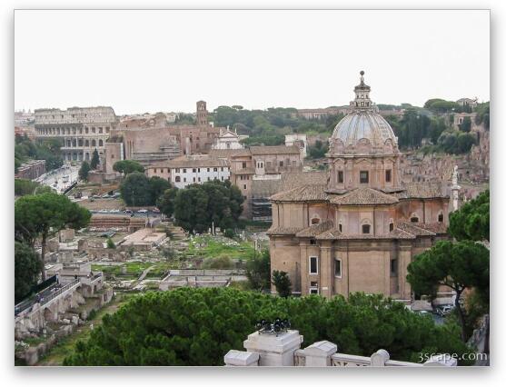Old Rome with Colosseum Fine Art Metal Print