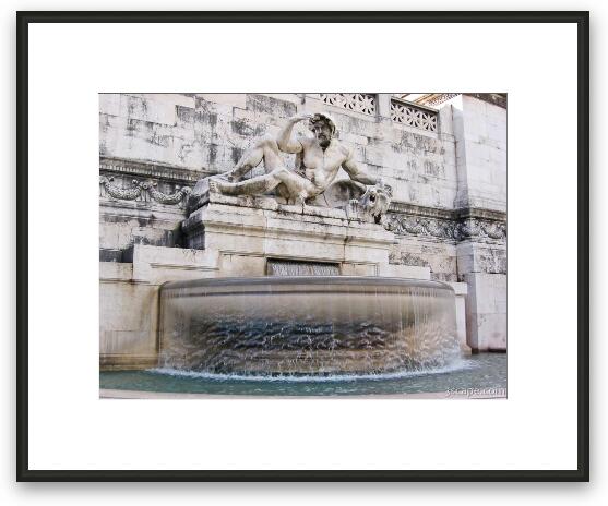 Fountain at base of Monumento Vittorio Emanuele Framed Fine Art Print