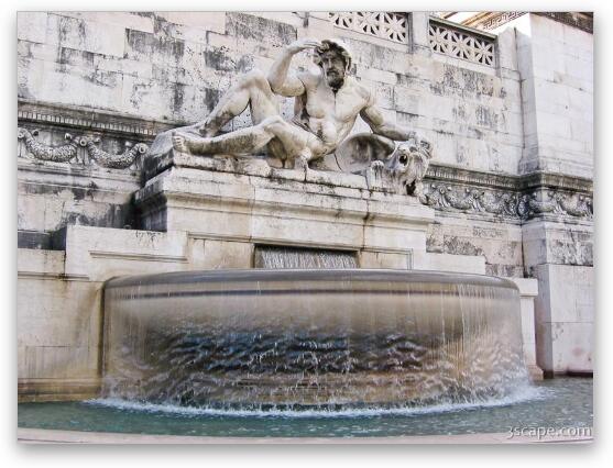 Fountain at base of Monumento Vittorio Emanuele Fine Art Metal Print