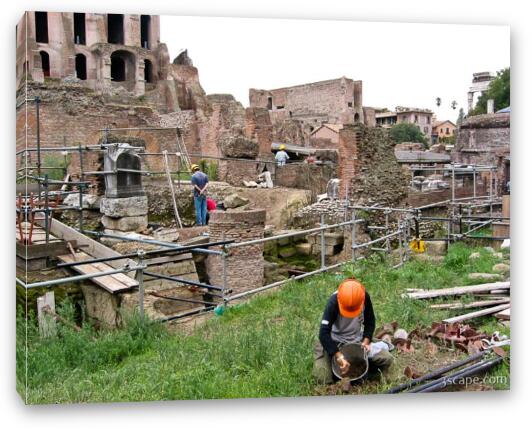 Workers at the Roman Forum Fine Art Canvas Print