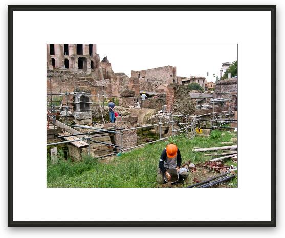Workers at the Roman Forum Framed Fine Art Print