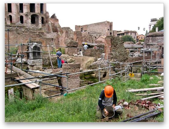 Workers at the Roman Forum Fine Art Metal Print