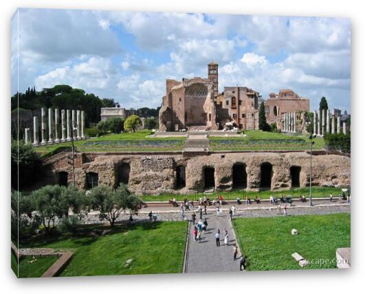 View of the Forum from the Colosseum Fine Art Canvas Print