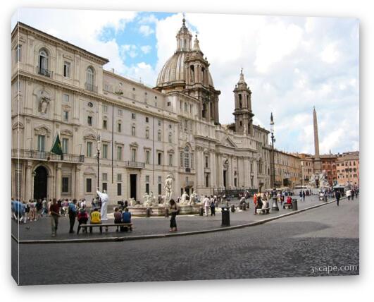 Sant'Angese in Agone Church in Piazza Navona Fine Art Canvas Print