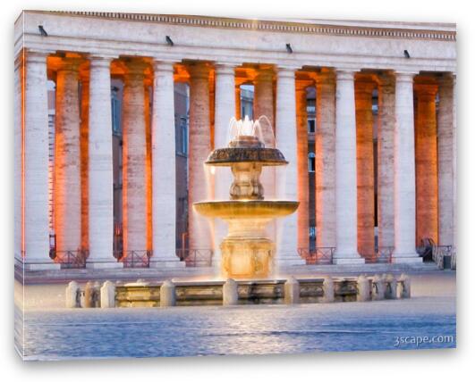 Fountain in St. Peter's Square Fine Art Canvas Print