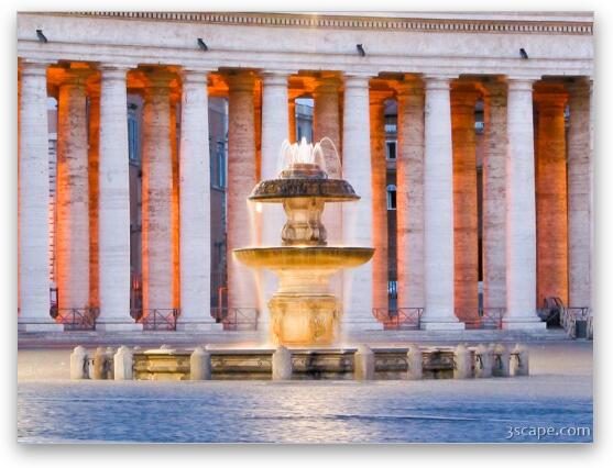 Fountain in St. Peter's Square Fine Art Metal Print