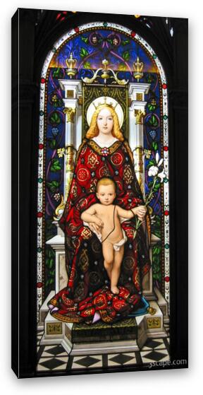 Stained Glass of Virgin Mary Fine Art Canvas Print