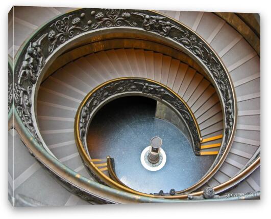 Famous Bramante Spiral Staircase at Vatican Museum Fine Art Canvas Print