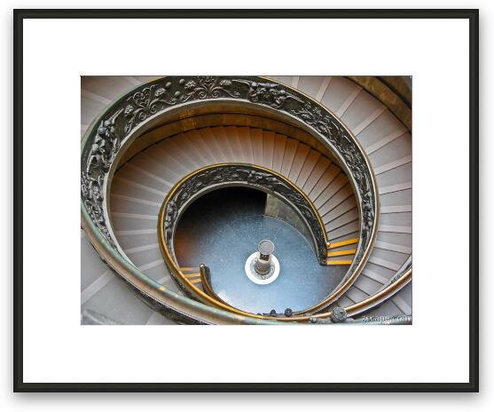 Famous Bramante Spiral Staircase at Vatican Museum Framed Fine Art Print
