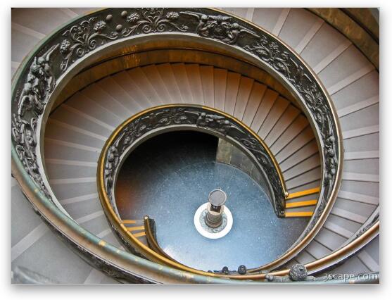 Famous Bramante Spiral Staircase at Vatican Museum Fine Art Metal Print